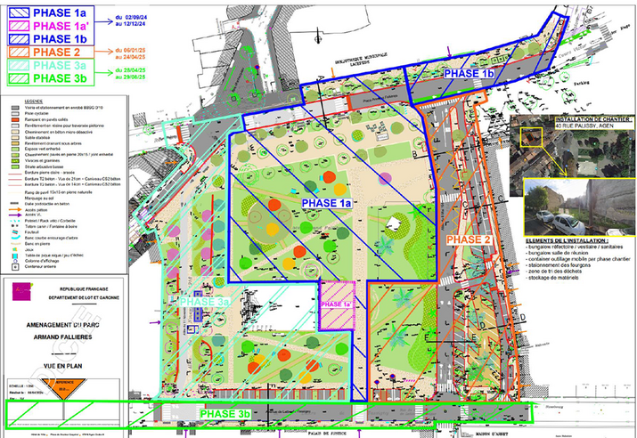 Plan de d'ensemble des phasages et installation de chantier